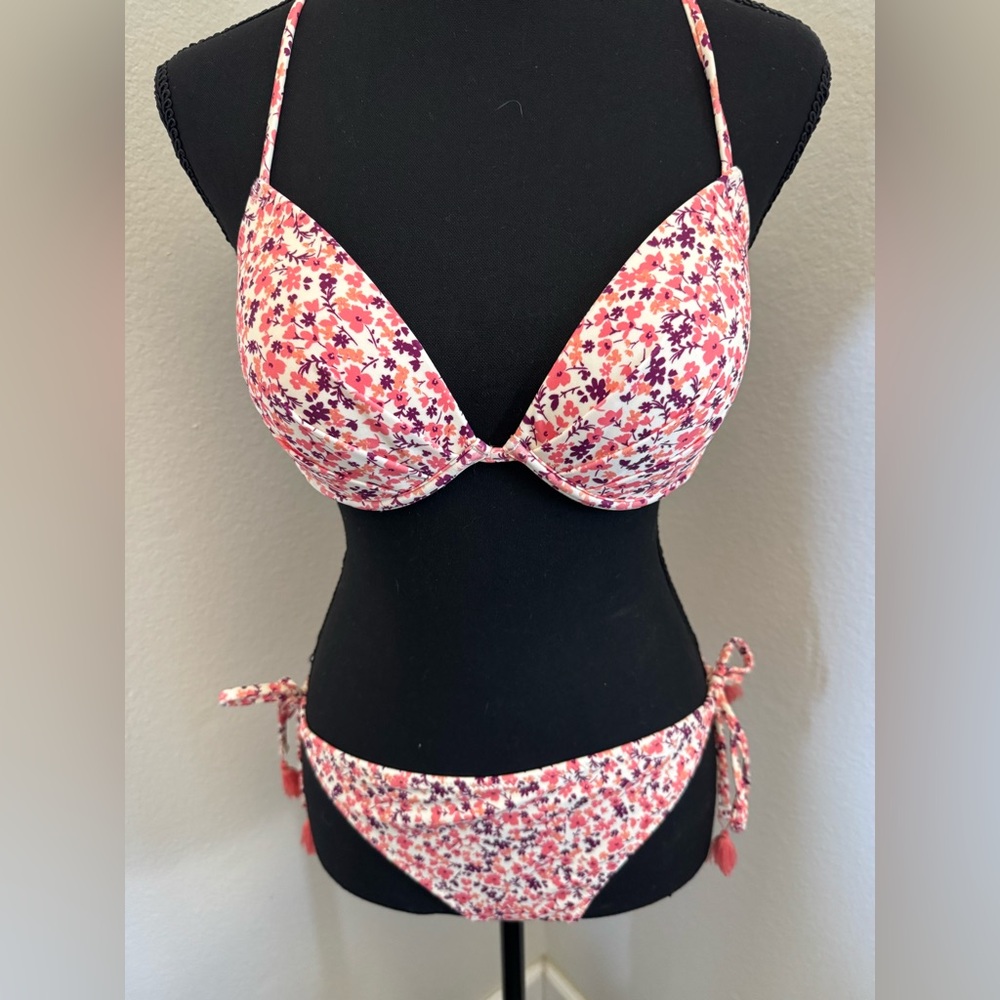 Adore Me Pink and Purple Floral Bikini
